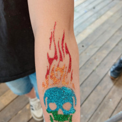 Glittertattoo-Color-Skull